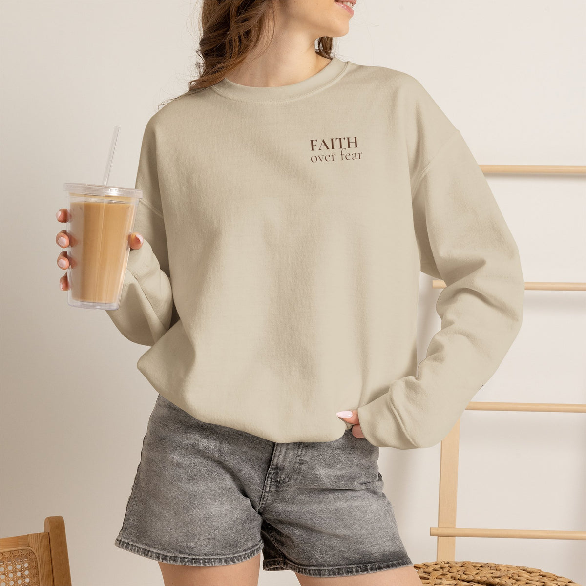 Faith Prayer Crewneck | Christian Sweatshirt | Faith Over Fear